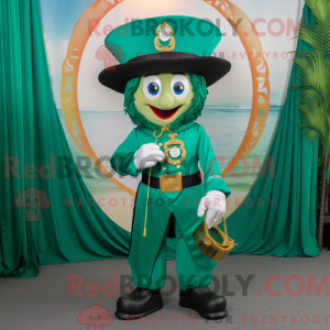 Grøn Ring Master maskot...
