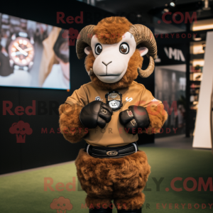Brun Ram maskot drakt...