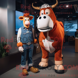 Rust Jersey Cow maskot...