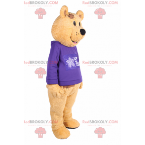 Mascota del oso con suéter morado - Redbrokoly.com