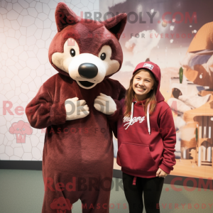 Maroon Dingo maskot kostume...