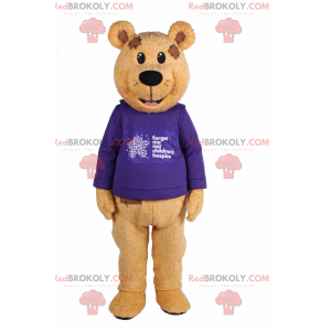 Mascotte d'ourson avec pull violet - Redbrokoly.com