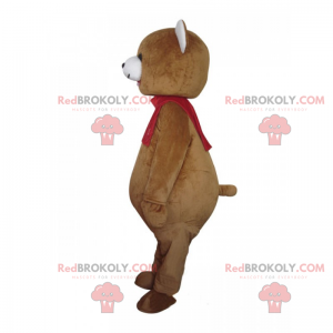 Mascote do ursinho de pelúcia com seu lenço vermelho -
