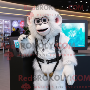 Máscara de macaco branco...