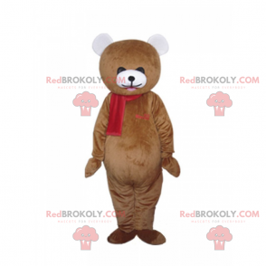 Teddybär Maskottchen mit seinem roten Schal - Redbrokoly.com