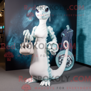 Hvit Hydra maskotdraktfigur...