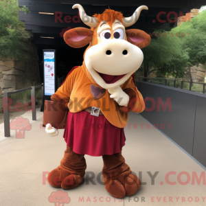 Rust Hereford Cow maskot...