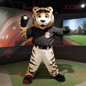 Black Tiger mascot costume...