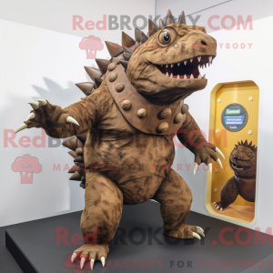 Brun Ankylosaurus maskot...