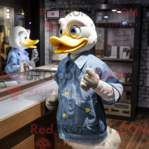 Silver Duck maskot kostume...