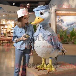 Silver Duck maskot kostume...