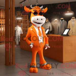 Máscara de vaca laranja com...