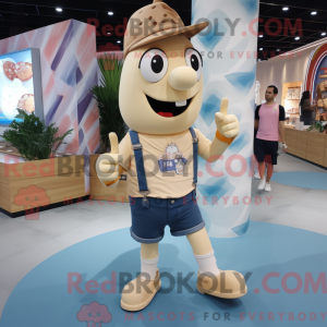 Beige Ice Cream mascot...