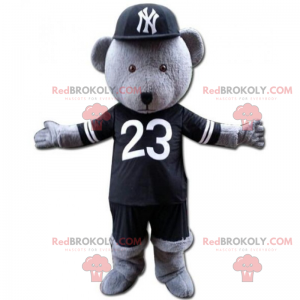 Mascote do urso vestido como jogador dos Yankees -