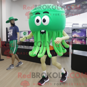 Mascotte de méduse verte...