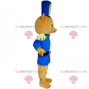 Teddy bear mascot in blue soldier outfit - Redbrokoly.com
