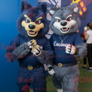 Mascotte de loup-garou bleu...