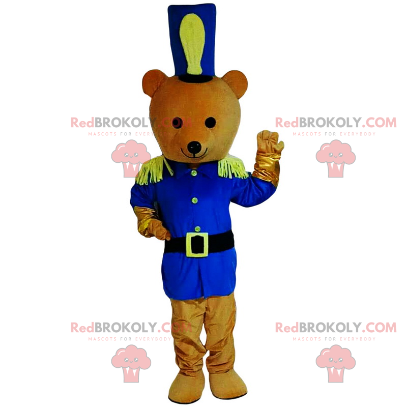 Maskotka misia w niebieskim stroju żołnierza - Redbrokoly.com Maskotka misia w niebieskim stroju żołnierza - Redbrokoly.com