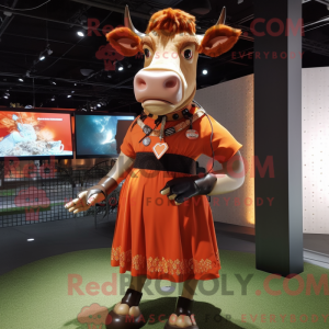 Rust Cow mascottekostuum...