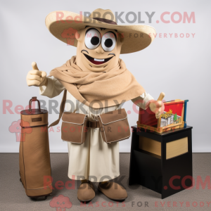 Tan Fajitas mascot costume...