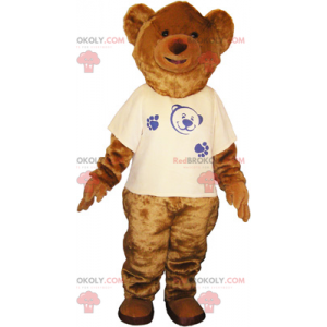 Brown bear mascot with t-shirt - Redbrokoly.com