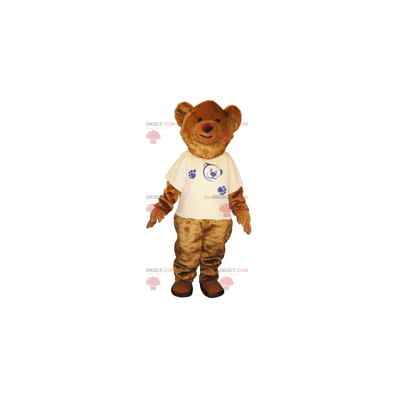 Mascote urso pardo com t-shirt - Redbrokoly.com