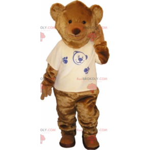 Mascote urso pardo com t-shirt - Redbrokoly.com