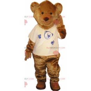 Mascotte dell'orso bruno con t-shirt - Redbrokoly.com