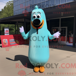 Sky Blue Hot Dog mascot...