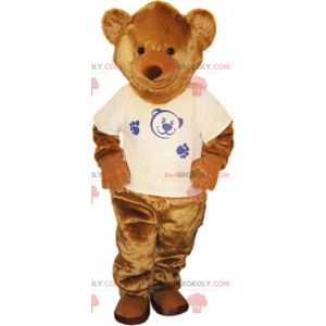 Brown bear mascot with t-shirt - Redbrokoly.com