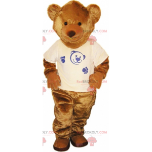 Mascotte dell'orso bruno con t-shirt - Redbrokoly.com