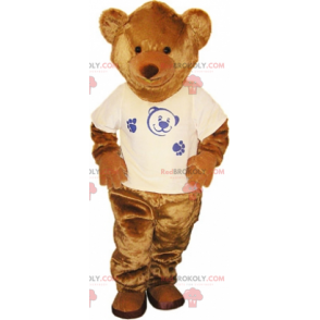 Mascotte dell'orso bruno con t-shirt - Redbrokoly.com
