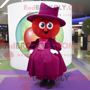 Magenta æble maskot kostume...