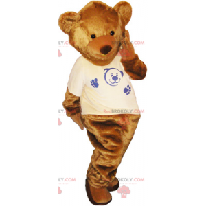 Brown bear mascot with t-shirt - Redbrokoly.com