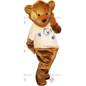 Mascotte dell'orso bruno con t-shirt - Redbrokoly.com