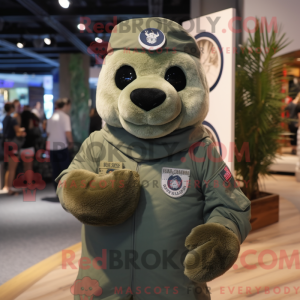 Olive Navy Seal mascot...