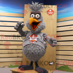Grå hane maskot kostyme...