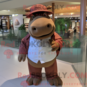 Brown Hippopotamus mascot...