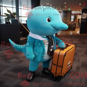 Turquoise Narwhal mascot...
