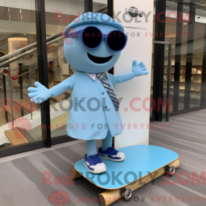 Sky Blue Skateboard maskot...