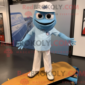 Sky Blue Skateboard maskot...