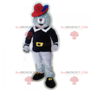 Mascotte du chat botte gris - Redbrokoly.com