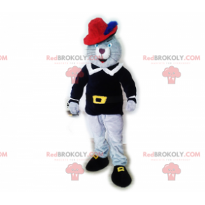 Gray boot cat mascot - Redbrokoly.com