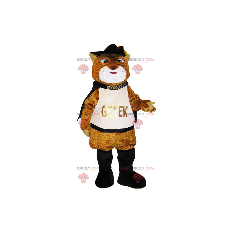 Brown boot cat mascot - Redbrokoly.com