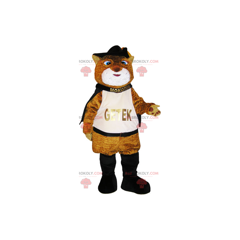 Hnědý boot kočka maskot - Redbrokoly.com