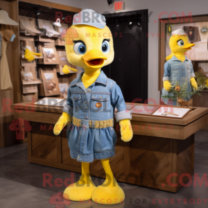 Gul Gosling maskot kostume...