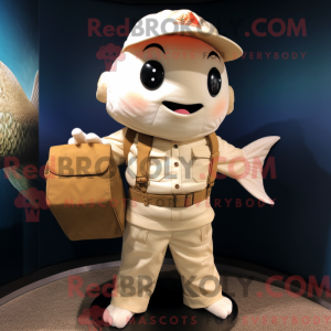 Cream Goldfish maskot...