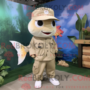 Cream Goldfish maskot...
