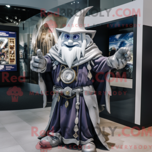 Sølv Wizard-maskot drakt...