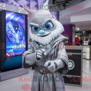 Sølv Wizard-maskot drakt...